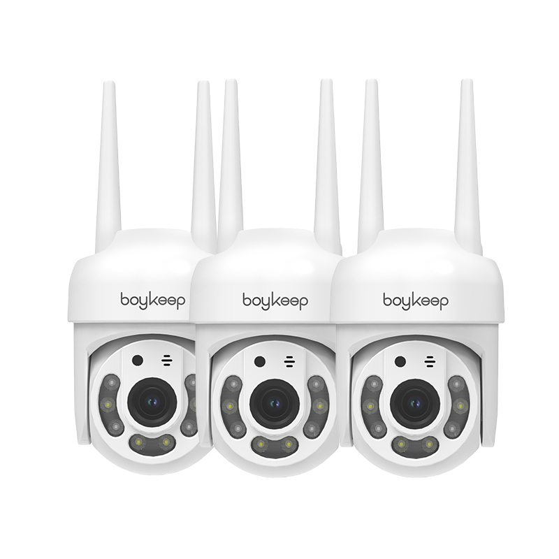 3pcs 2K Security Camera Outdoor 360° View Pan/Tilt Camera for Home Security Outside with Color Night Vision, Motion Detection, 2-Way Talk, 2.4GHz Wi-Fi, Micro SD Card & Cloud Service