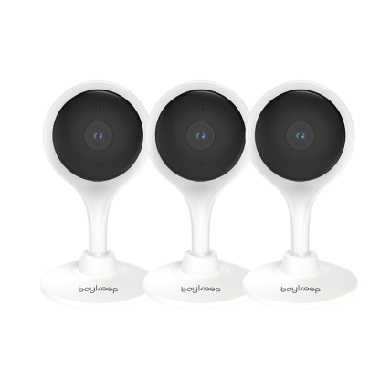 3pcs BoyKeep 2K Indoor Security Camera,2.4GHz Wi-Fi Cameras for Baby/Elder/Dog/Pet Camera with Phone app,2-Way Audio Baby Monitor Camera, Night Vision, Cloud & SD Card Storage