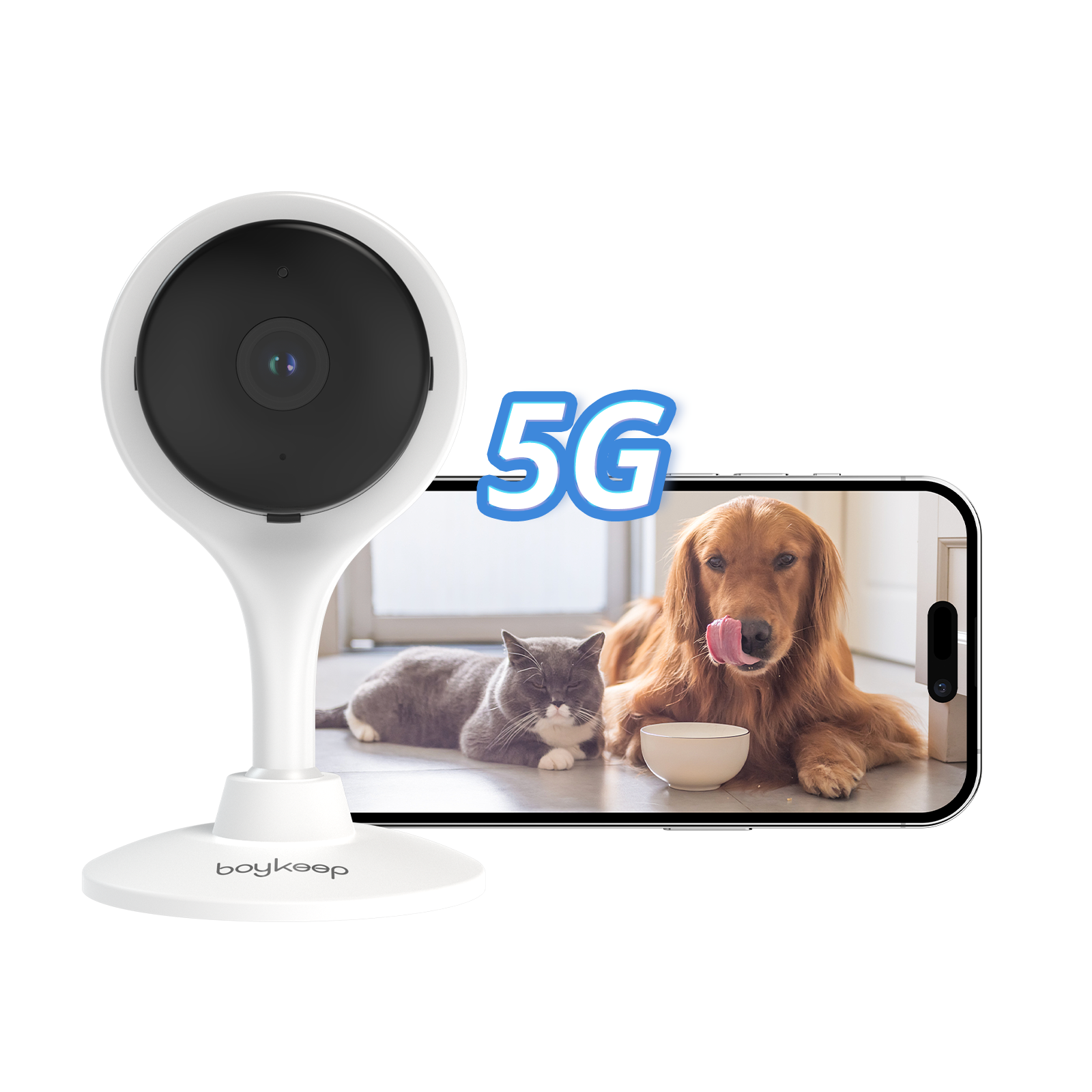 BoyKeep 2K Indoor Security Camera,2.4GHz Wi-Fi Cameras for Baby/Elder/Dog/Pet Camera with Phone app,2-Way Audio Baby Monitor Camera, Night Vision, Cloud & SD Card Storage