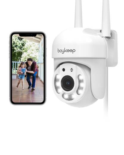 2K Security Camera Outdoor 360° View Pan/Tilt Camera for Home Security Outside with Color Night Vision, Motion Detection, 2-Way Talk, 2.4GHz Wi-Fi, Micro SD Card & Cloud Service