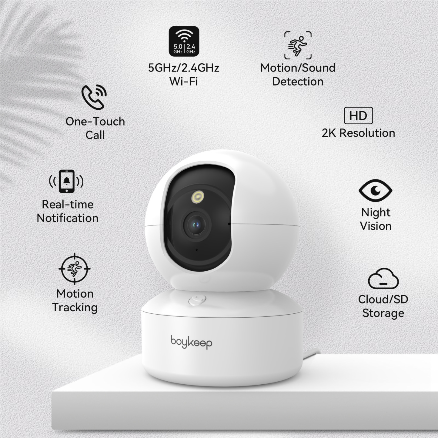 2K Pet Camera Indoor Security Camera 5G/2.4GHz WiFi Cameras for Baby Dog Camera with Phone App, 360° Pan & Tilt, 2-Way Audio, Night Vision, SD Card & Cloud Storage