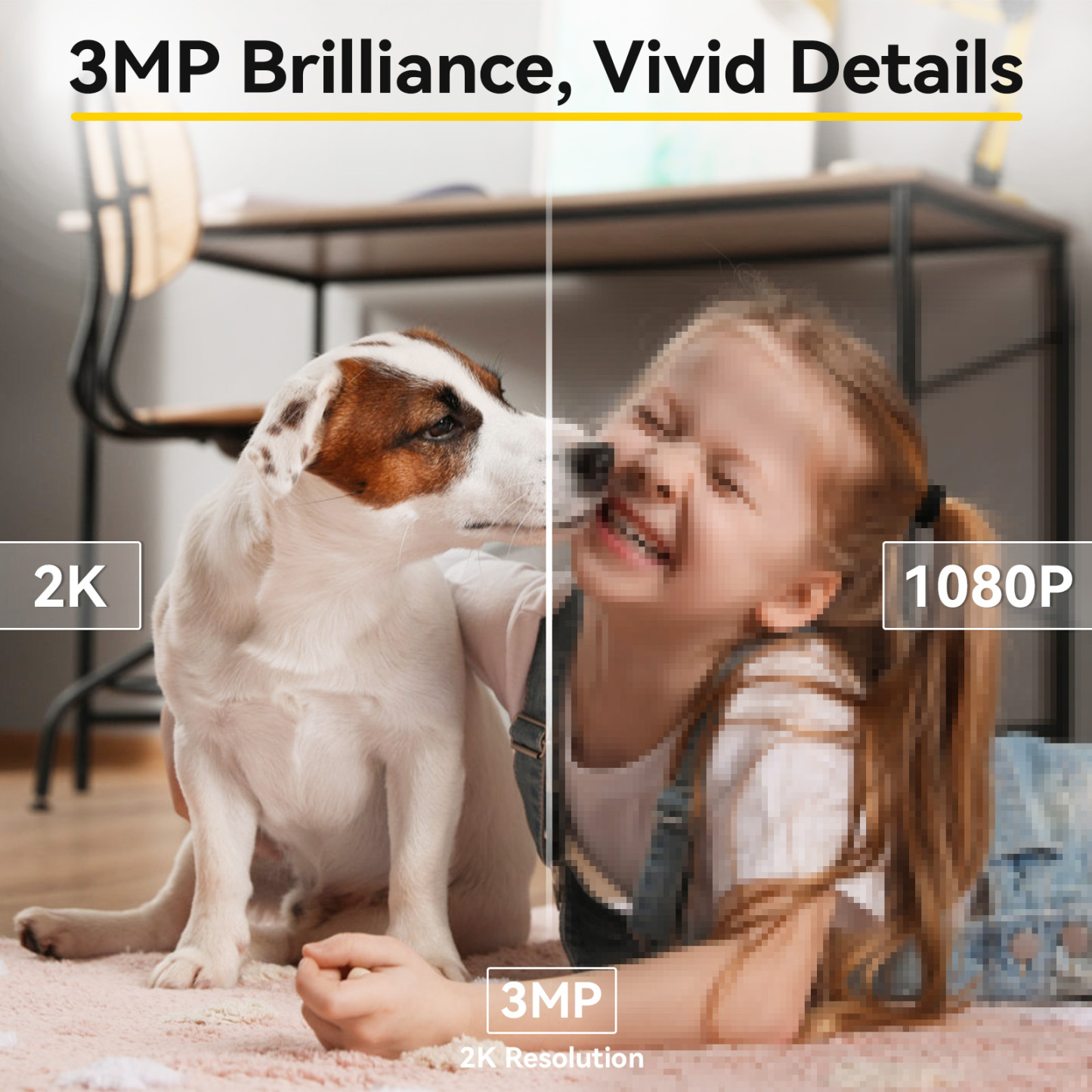 2K Pet Camera Indoor Security Camera 5G/2.4GHz WiFi Cameras for Baby Dog Camera with Phone App, 360° Pan & Tilt, 2-Way Audio, Night Vision, SD Card & Cloud Storage