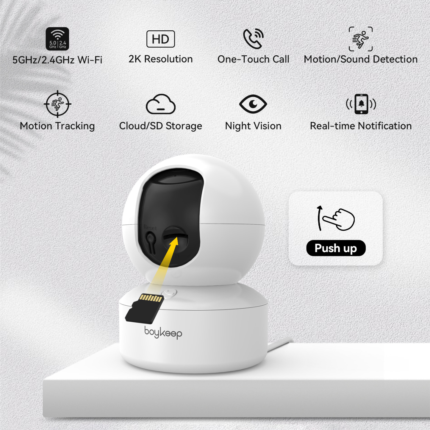 2K Pet Camera Indoor Security Camera 5G/2.4GHz WiFi Cameras for Baby Dog Camera with Phone App, 360° Pan & Tilt, 2-Way Audio, Night Vision, SD Card & Cloud Storage