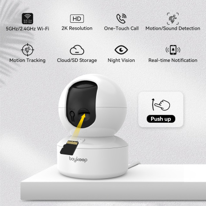 2K Pet Camera Indoor Security Camera 5G/2.4GHz WiFi Cameras for Baby Dog Camera with Phone App, 360° Pan & Tilt, 2-Way Audio, Night Vision, SD Card & Cloud Storage
