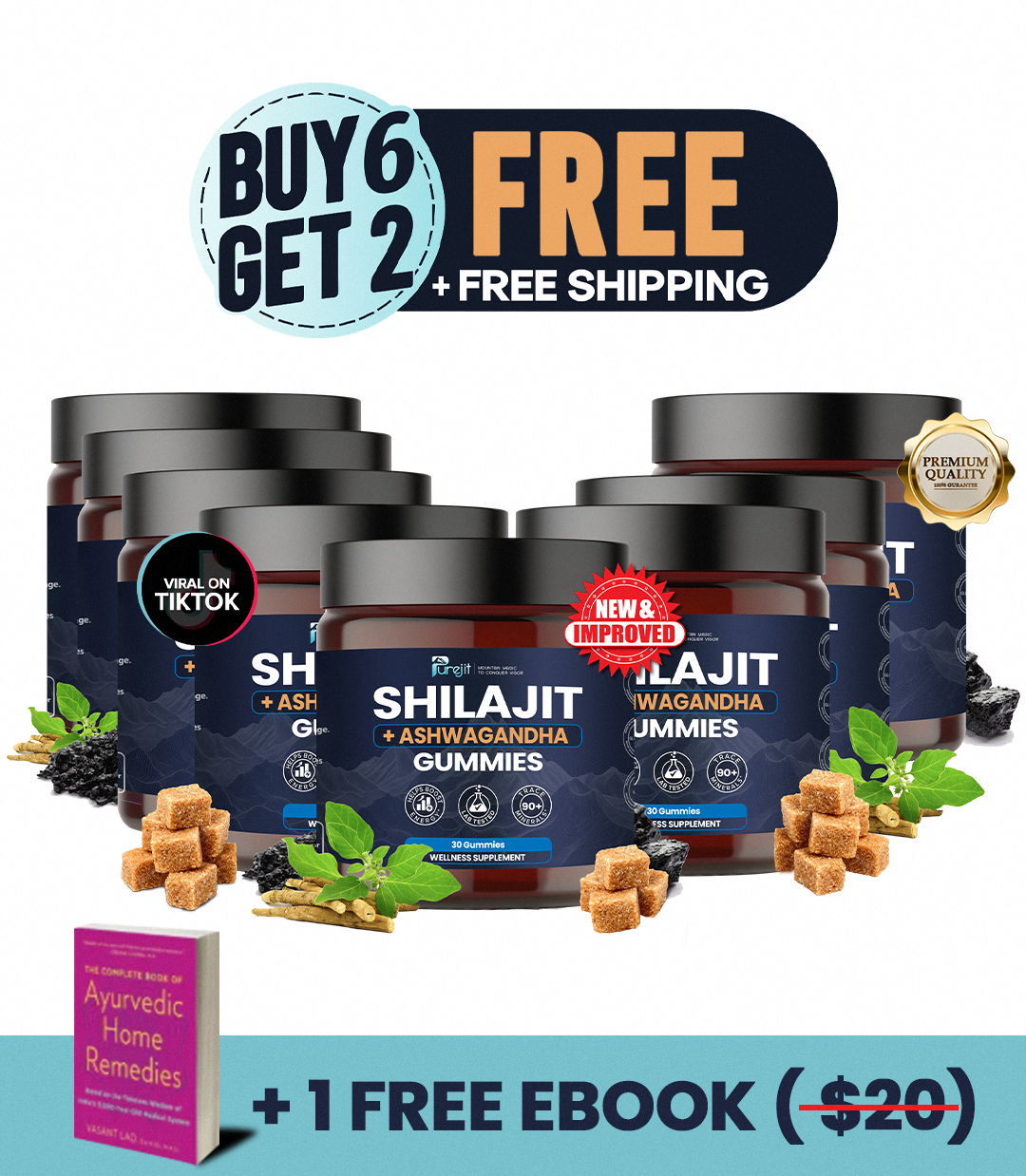 PUREJIT© ORGANIC SHILAJIT WITH ASHWAGANDHA GUMMIES