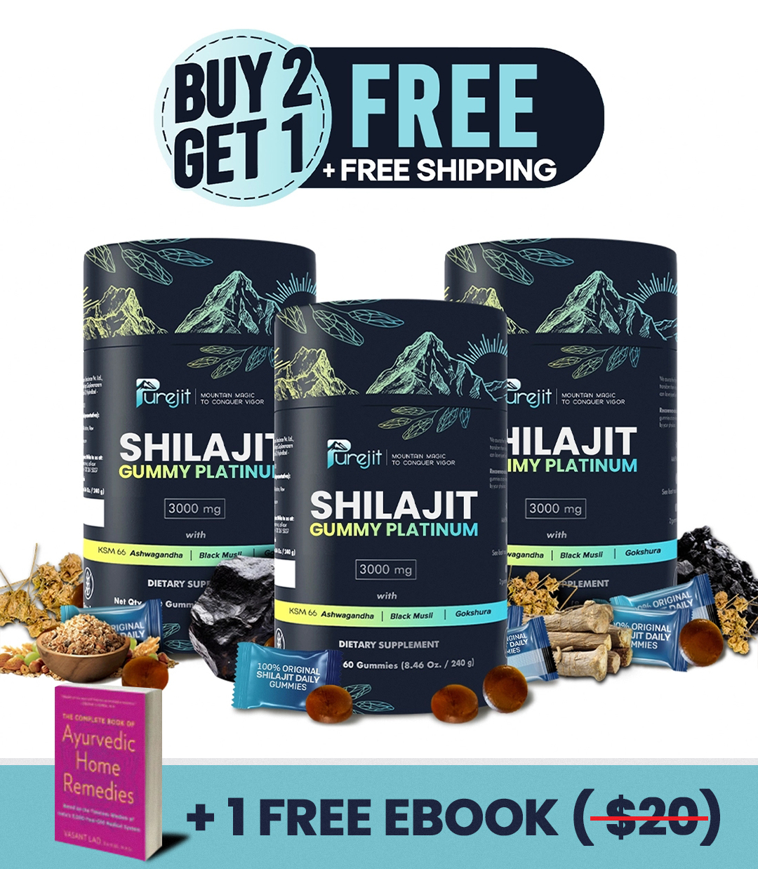 PUREJIT© 100% SHILAJIT GUMMY PLATINUM
