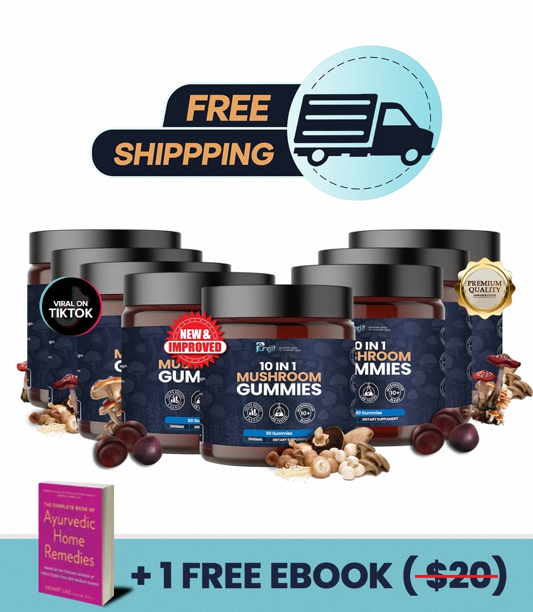 PUREJIT© 10 IN 1 MUSHROOM DAILY GUMMIES