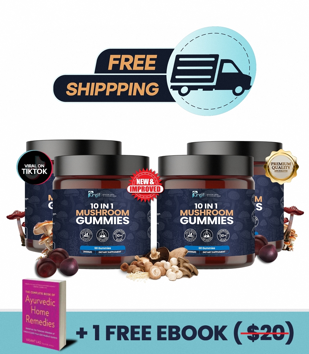 PUREJIT© 10 IN 1 MUSHROOM DAILY GUMMIES