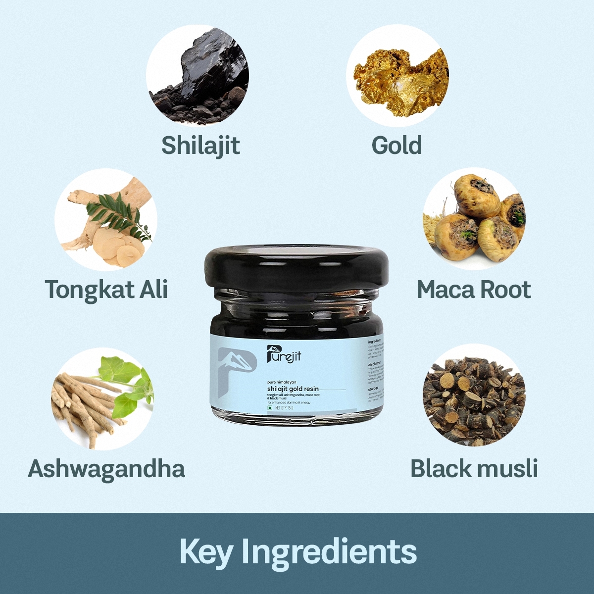 Pure Himalayan Shilajit Gold Resin: Powered with Ashwagandha, Maca Root & Black Musli