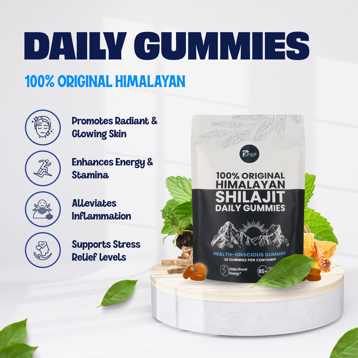 PUREJIT® 100% ORIGINAL HIMALAYAN SHILAJIT DAILY GUMMIES