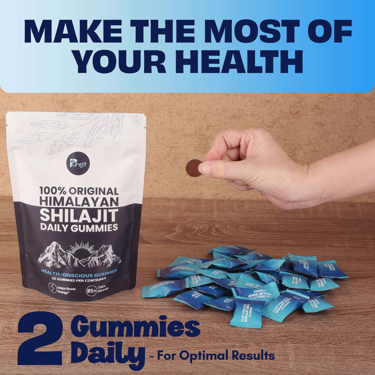 PUREJIT® 100% ORIGINAL HIMALAYAN SHILAJIT DAILY GUMMIES