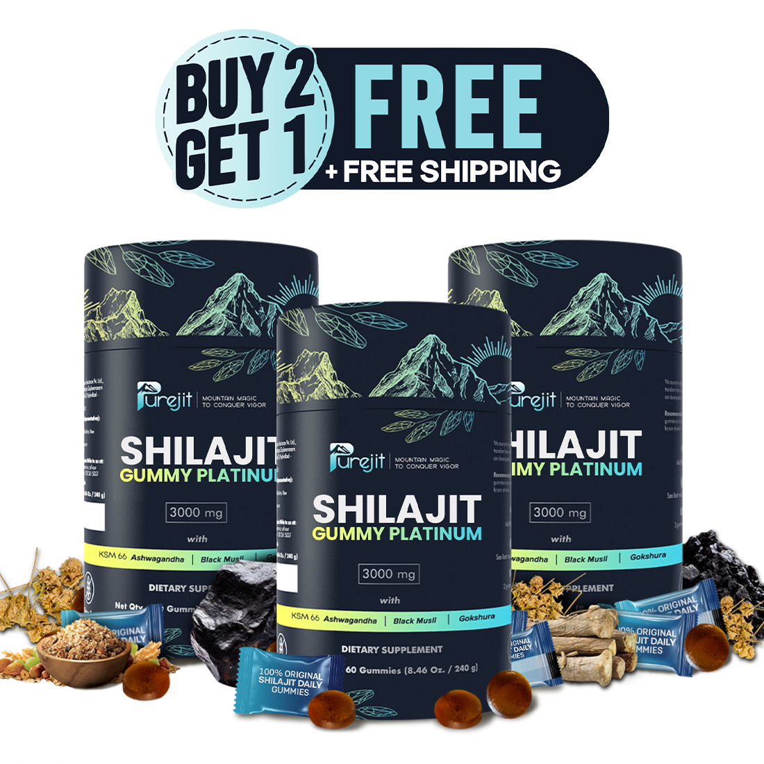 PUREJIT© 100% SHILAJIT GUMMY PLATINUM