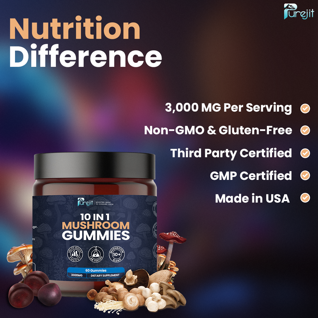 PUREJIT© 10 IN 1 MUSHROOM DAILY GUMMIES