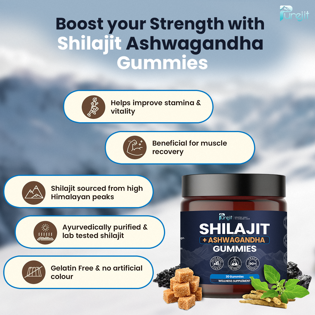 PUREJIT© ORGANIC SHILAJIT WITH ASHWAGANDHA GUMMIES