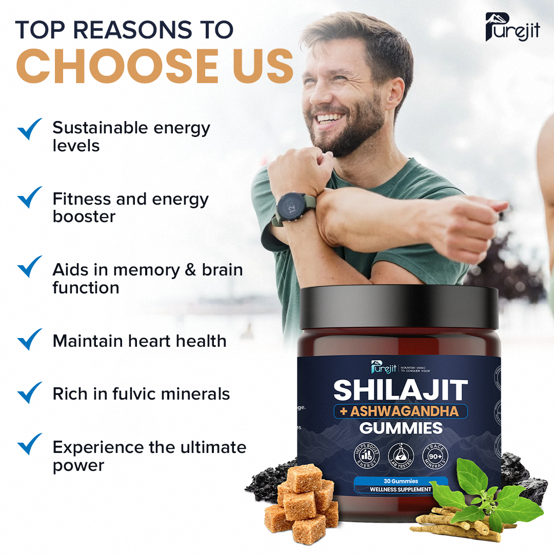 PUREJIT© ORGANIC SHILAJIT WITH ASHWAGANDHA GUMMIES