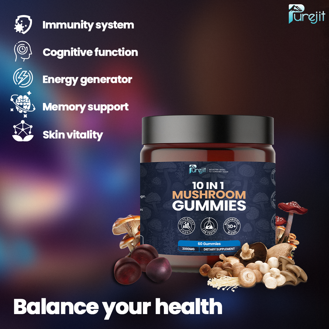 PUREJIT© 10 IN 1 MUSHROOM DAILY GUMMIES