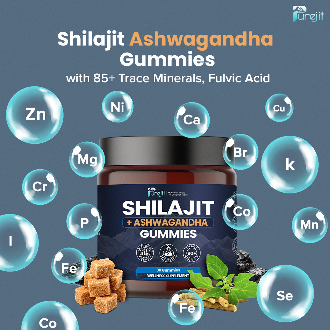 PUREJIT© ORGANIC SHILAJIT WITH ASHWAGANDHA GUMMIES