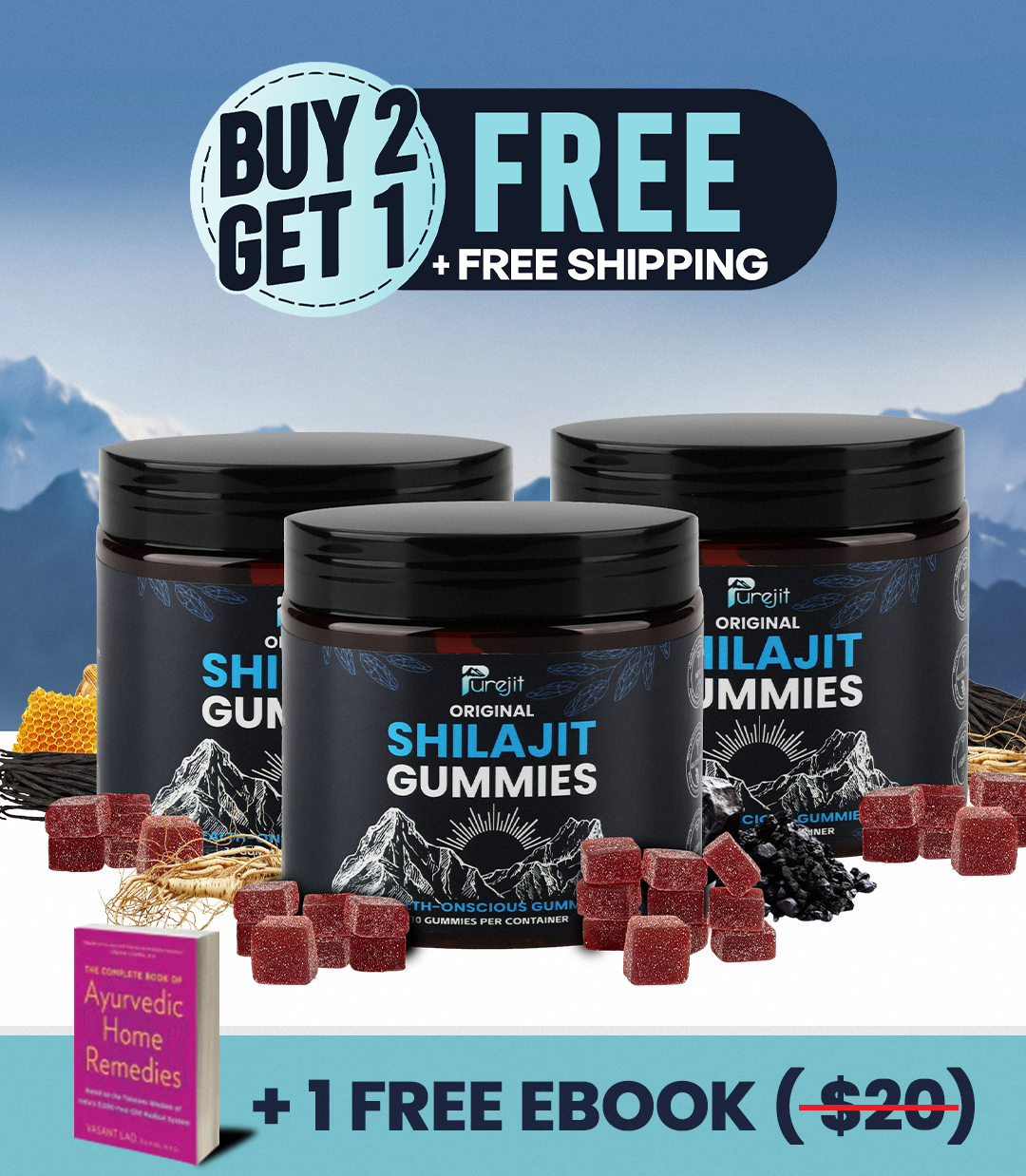 PUREJIT® 100% ORIGINAL SHILAJIT GUMMIES FOR MEN & WOMEN