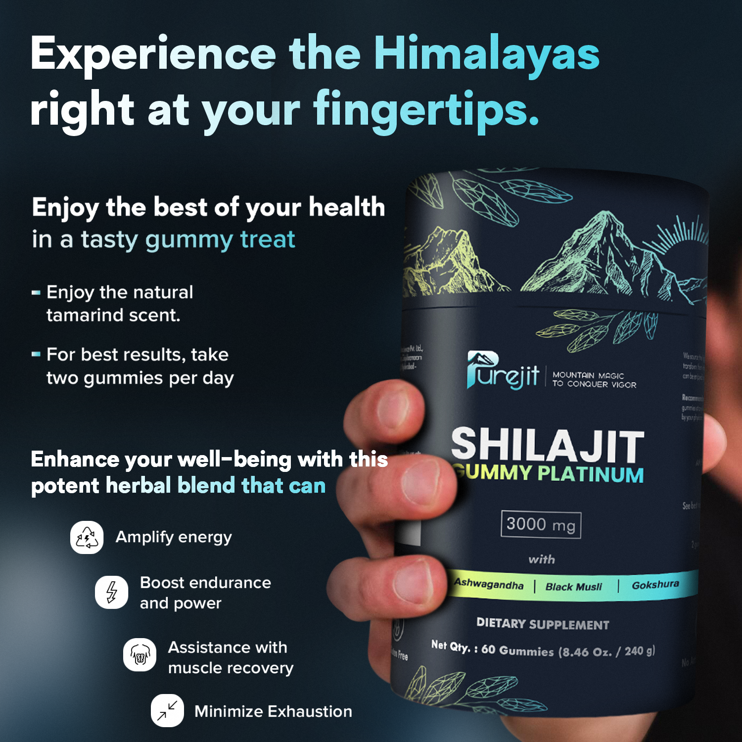 PUREJIT© 100% SHILAJIT GUMMY PLATINUM