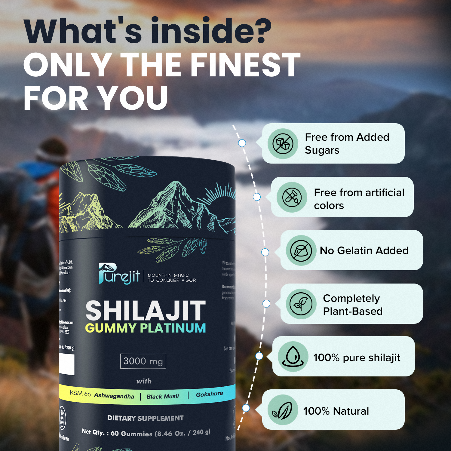 PUREJIT© 100% SHILAJIT GUMMY PLATINUM