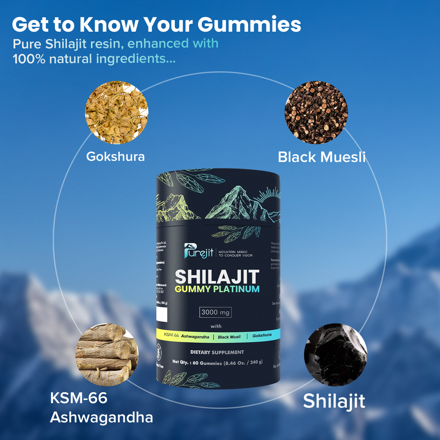 PUREJIT© 100% SHILAJIT GUMMY PLATINUM
