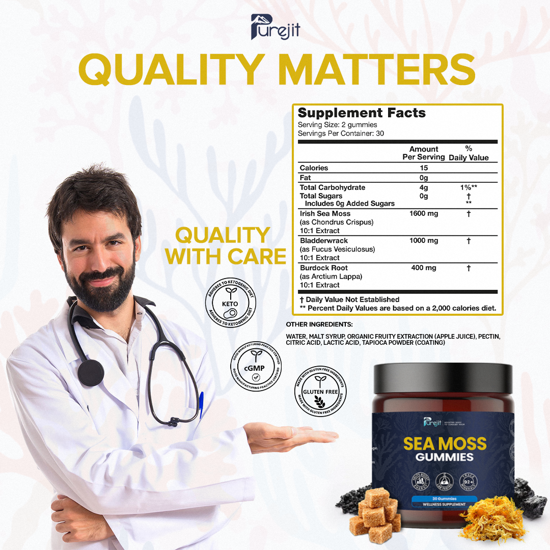 PUREJIT© SEA MOSS GUMMIES ELDERBERRY & BLACK SEED OIL