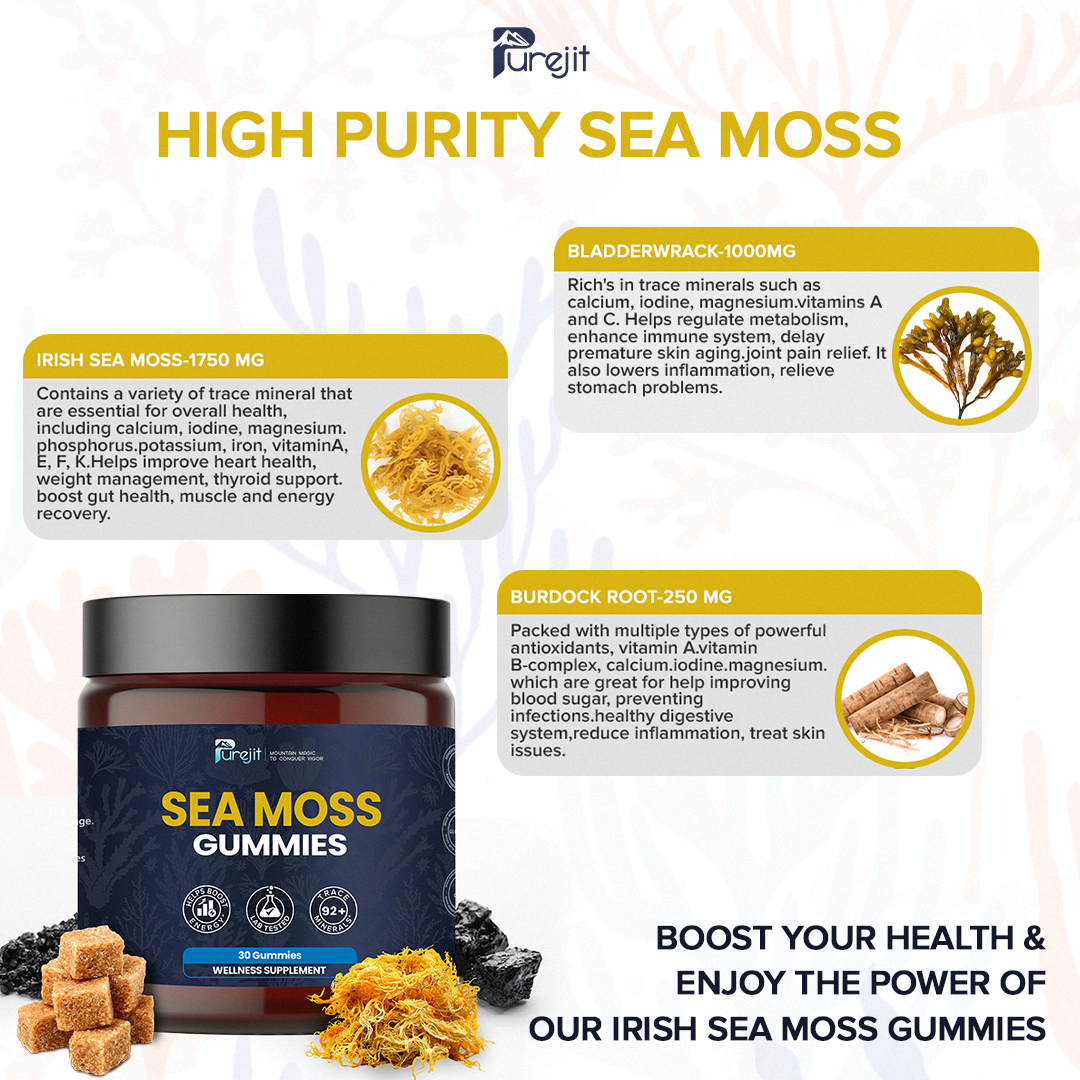 PUREJIT© SEA MOSS GUMMIES ELDERBERRY & BLACK SEED OIL