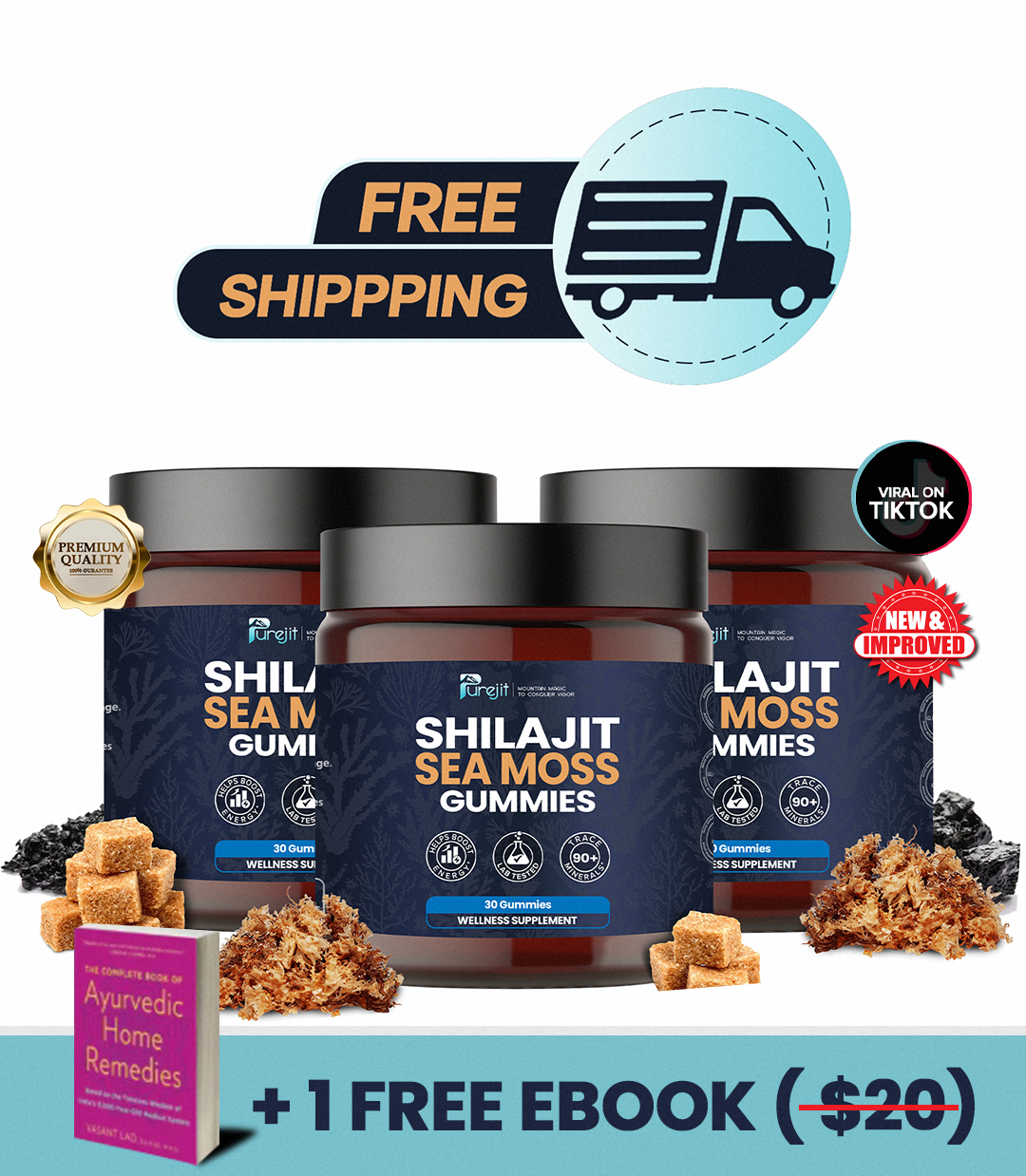 PUREJIT© SHILAJIT & SEAMOSS 2 IN 1 WELLNESS GUMMIES