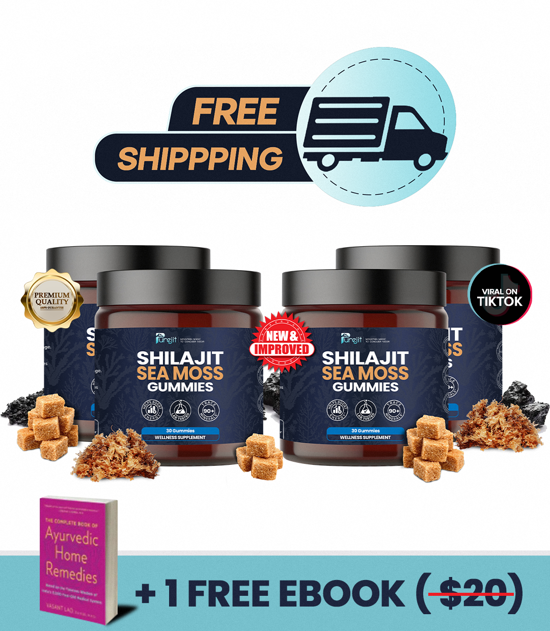 PUREJIT© SHILAJIT & SEAMOSS 2 IN 1 WELLNESS GUMMIES