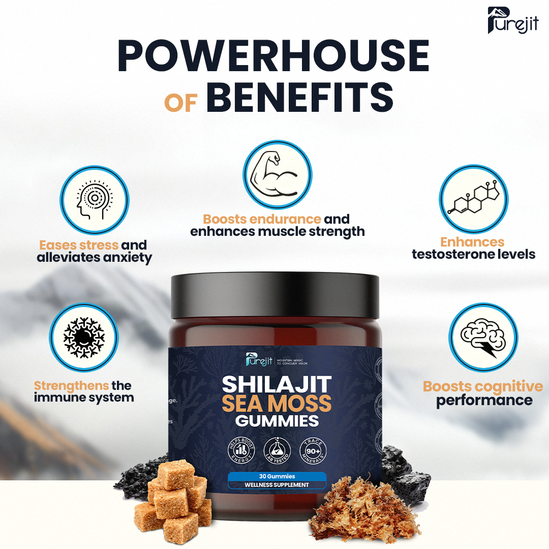 PUREJIT© SHILAJIT & SEAMOSS 2 IN 1 WELLNESS GUMMIES
