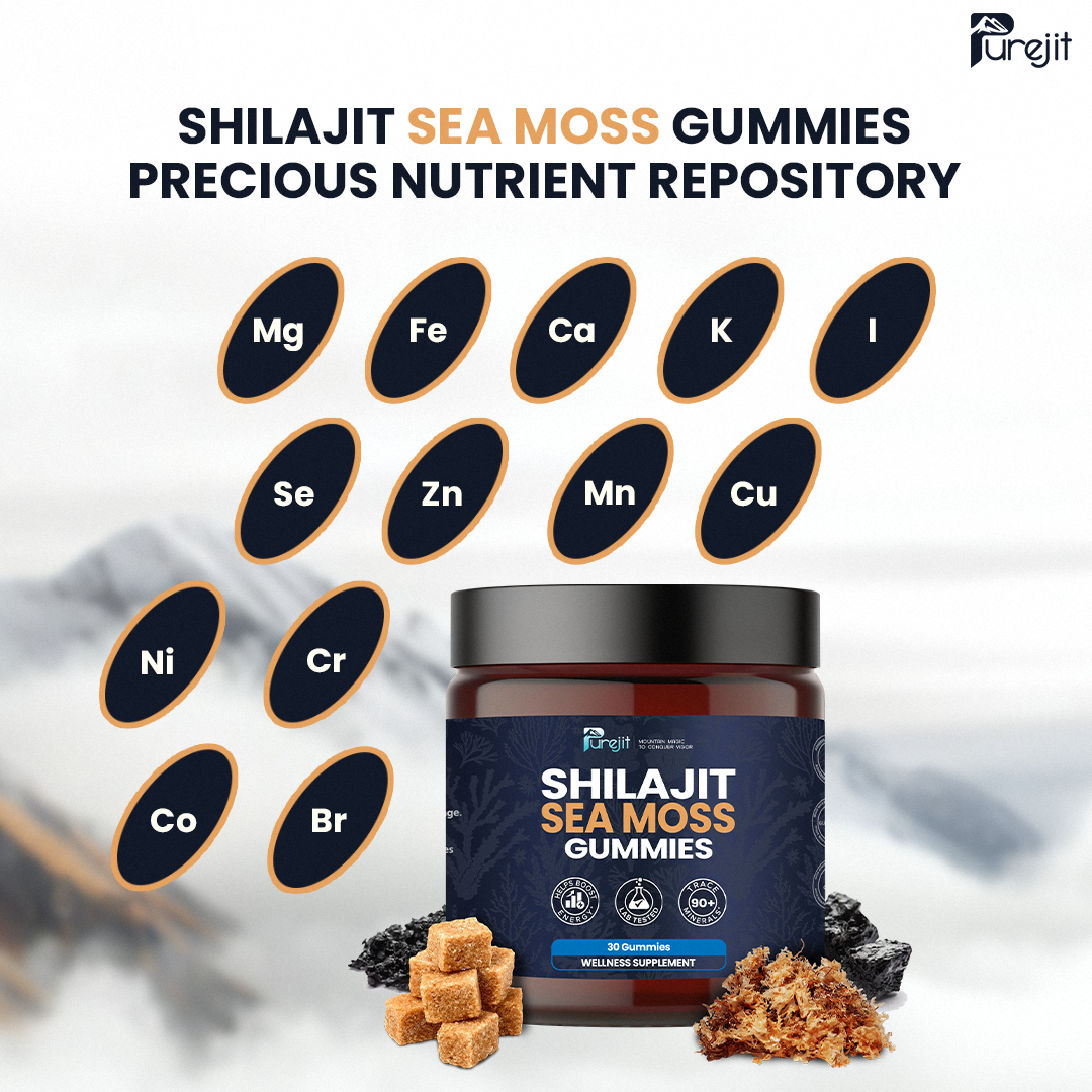 PUREJIT© SHILAJIT & SEAMOSS 2 IN 1 WELLNESS GUMMIES
