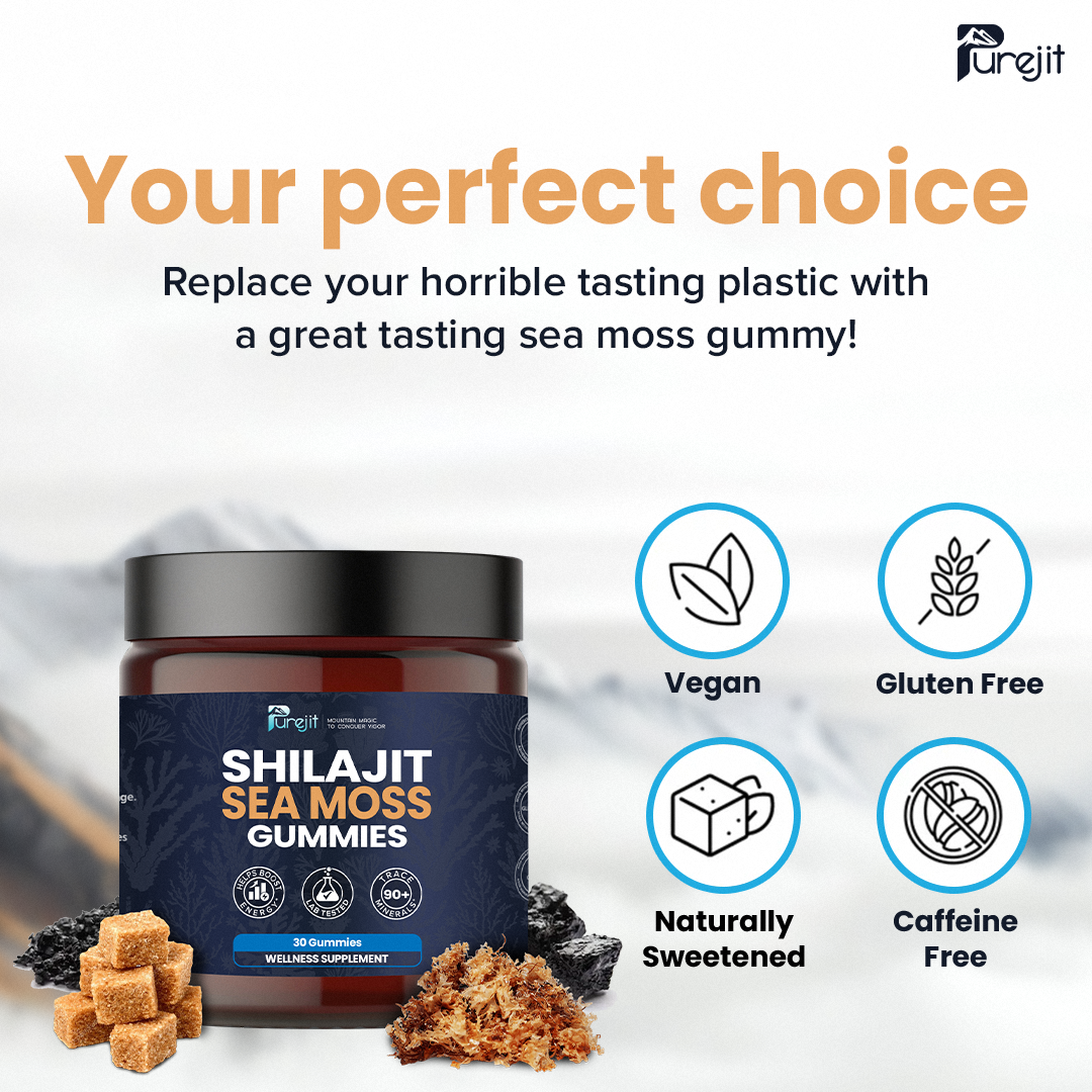 PUREJIT© SHILAJIT & SEAMOSS 2 IN 1 WELLNESS GUMMIES