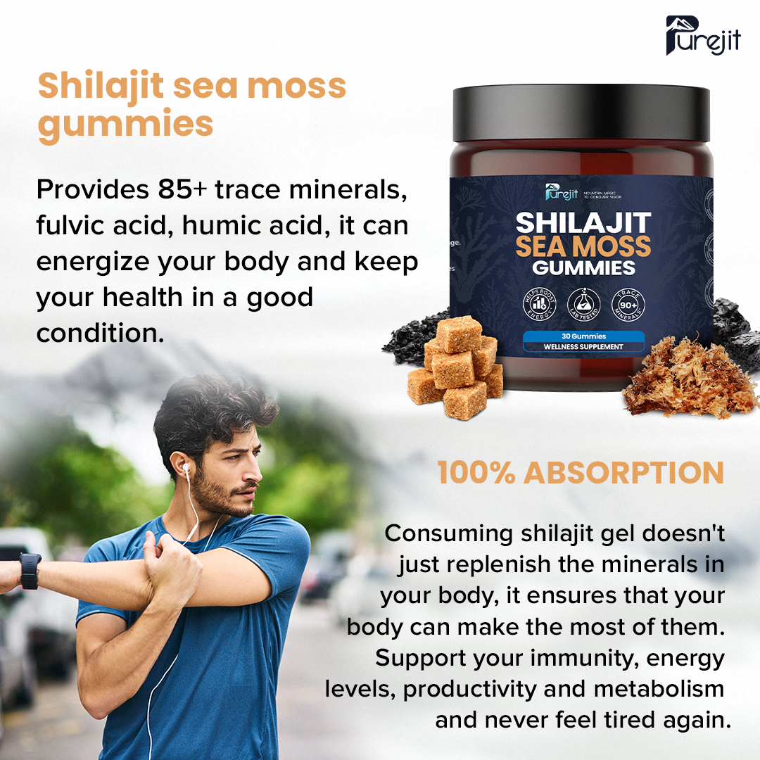 PUREJIT© SHILAJIT & SEAMOSS 2 IN 1 WELLNESS GUMMIES