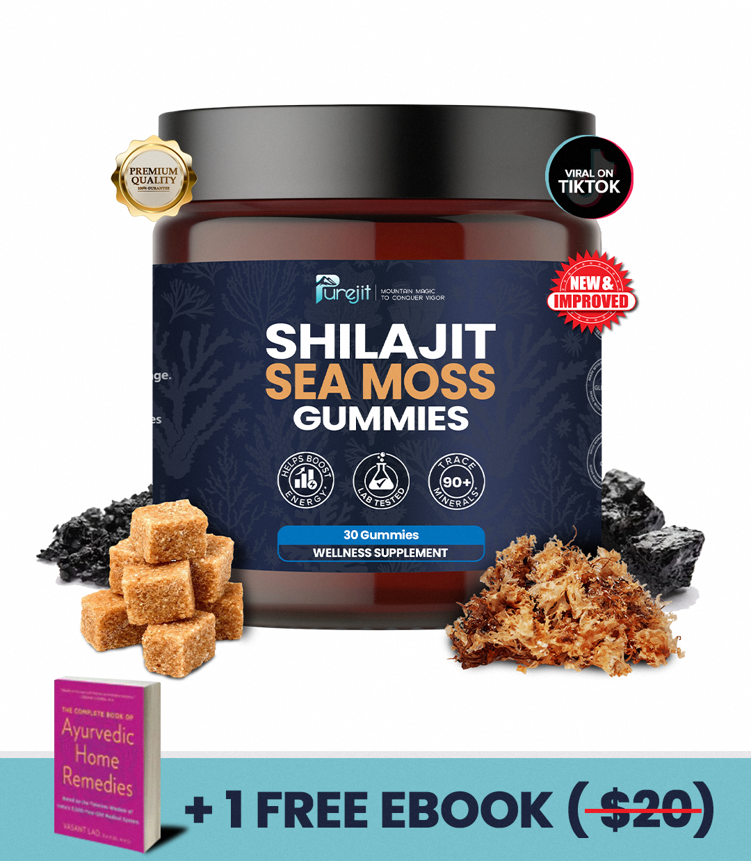 PUREJIT© SHILAJIT & SEAMOSS 2 IN 1 WELLNESS GUMMIES