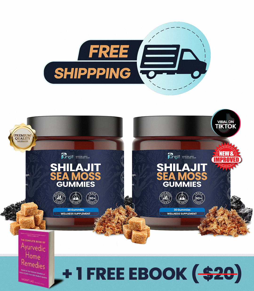 PUREJIT© SHILAJIT & SEAMOSS 2 IN 1 WELLNESS GUMMIES