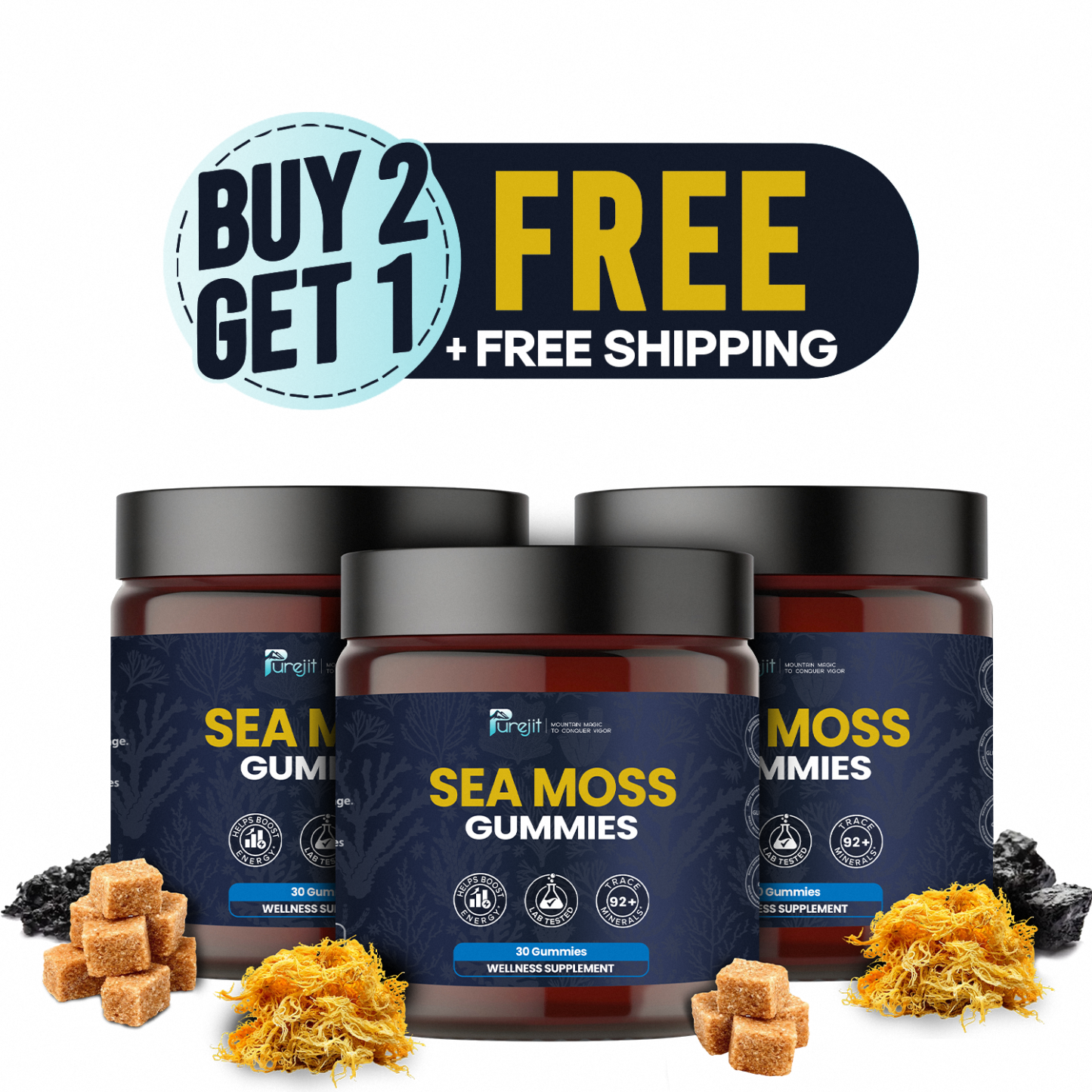 PUREJIT© SEA MOSS GUMMIES ELDERBERRY & BLACK SEED OIL