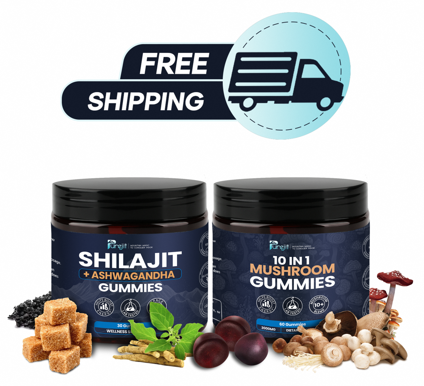 PUREJIT© SHILAJIT & ASHWAGANDHA & MUSHROOM GUMMIES SPECIAL BUNDLE