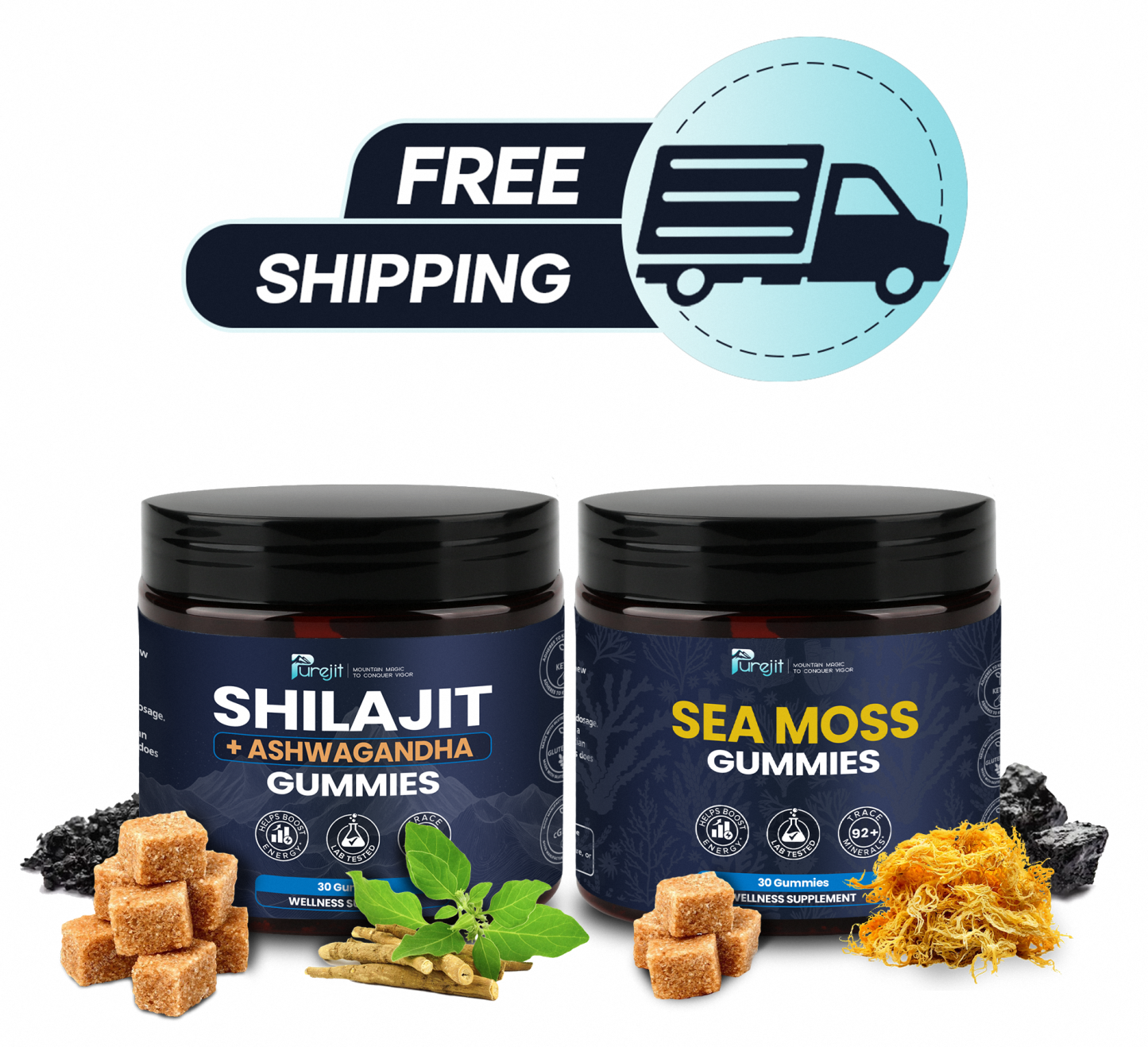 PUREJIT© SHILAJIT & ASHWAGANDHA & SEAMOSS GUMMIES SPECIAL BUNDLE