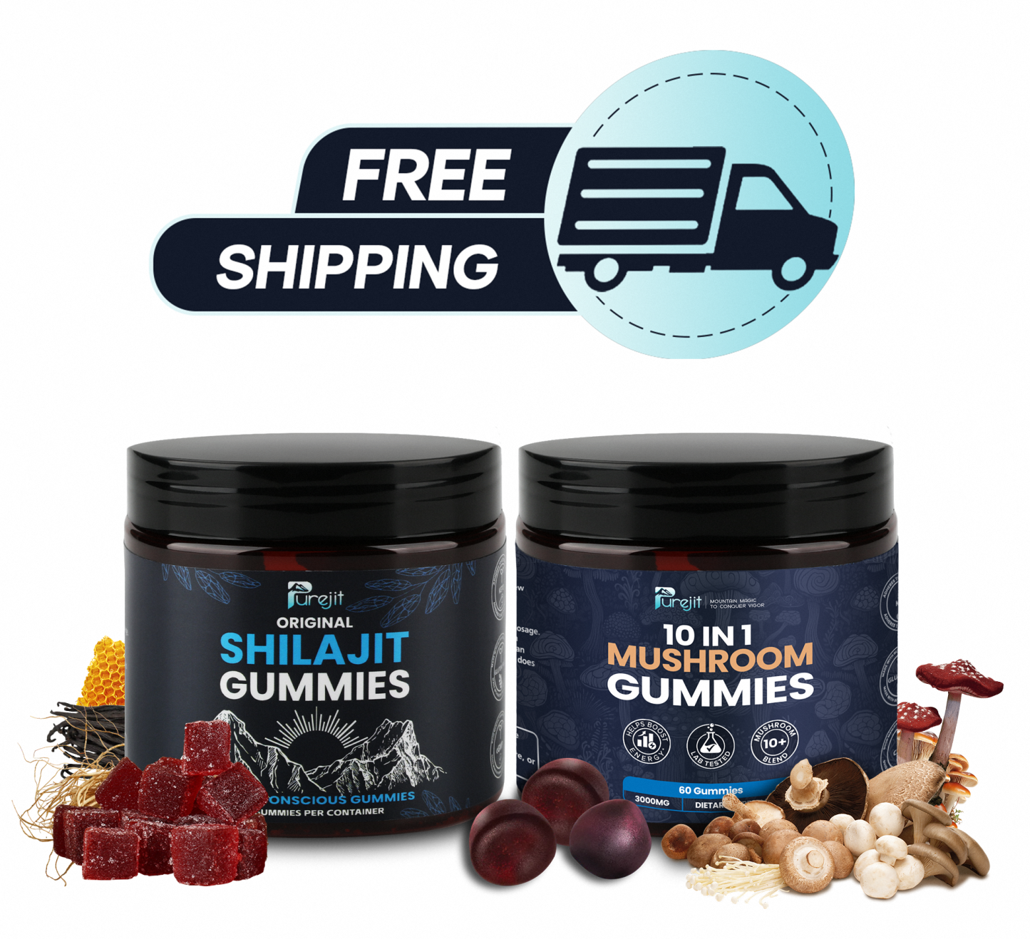 PUREJIT© SHILAJIT GUMMIES & MUSHROOM GUMMIES SPECIAL BUNDLE