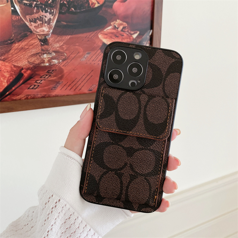 CH  iPhone Case With  Wallet Dark Brown-HP240513-GTOCASE