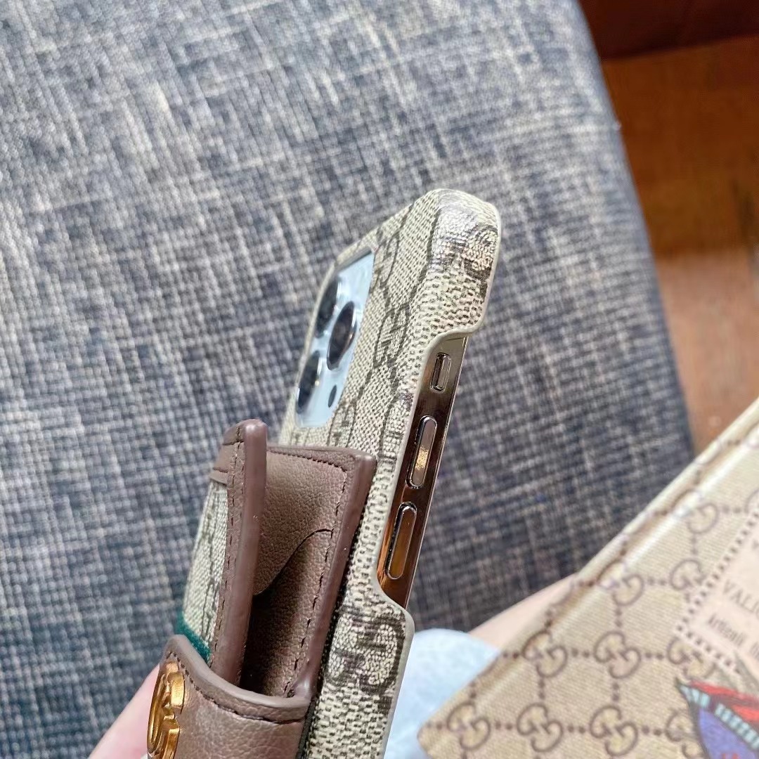 GG iPhone Case With Wallet  Brown -GGB241913-GTOCASE