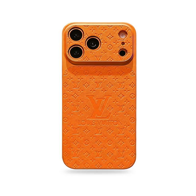 Elegant Monogram iPhone case orange– GZLV003