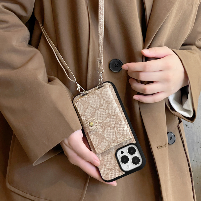 CH  iPhone Case With Wallet And  Strap White -SZK240402-GTOCASE