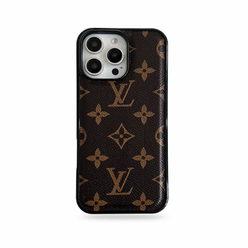 Leather  Monogram Phone Case For iPhone Brown-BMK241125-casezom