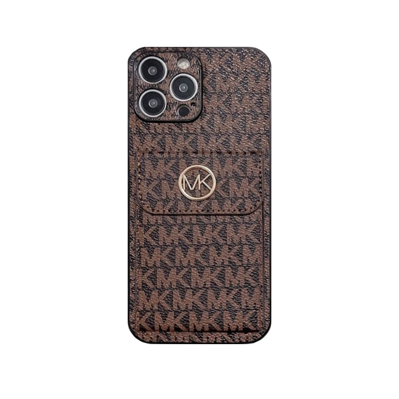 Leather MK iPhone Case With Card Holder-BHK251503