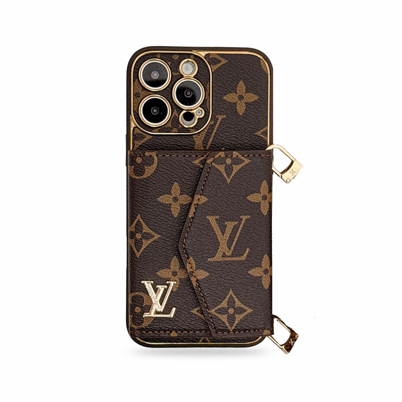 Monogram Phone Case With Card Holder And Crossbody Strap For iPhone Big Printing -XKB241816-casezom