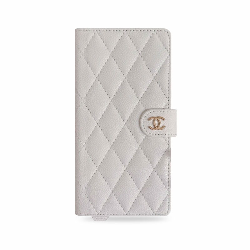 Leather CC Phone Case With Fold Wallet For iPhone White-ZDB251641
