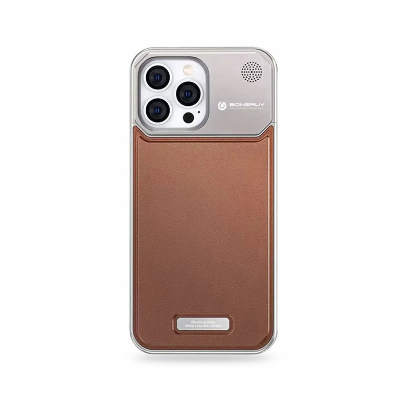 Luxury Leather Metal Magnetic Aluminum Fragrance Phone Case For iphone-SCK251116