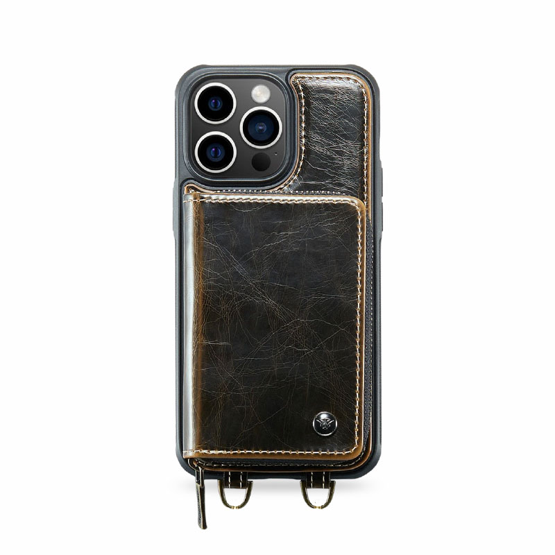 Luxury Leather Wallet Crossbody iPhone Case – HKS251425