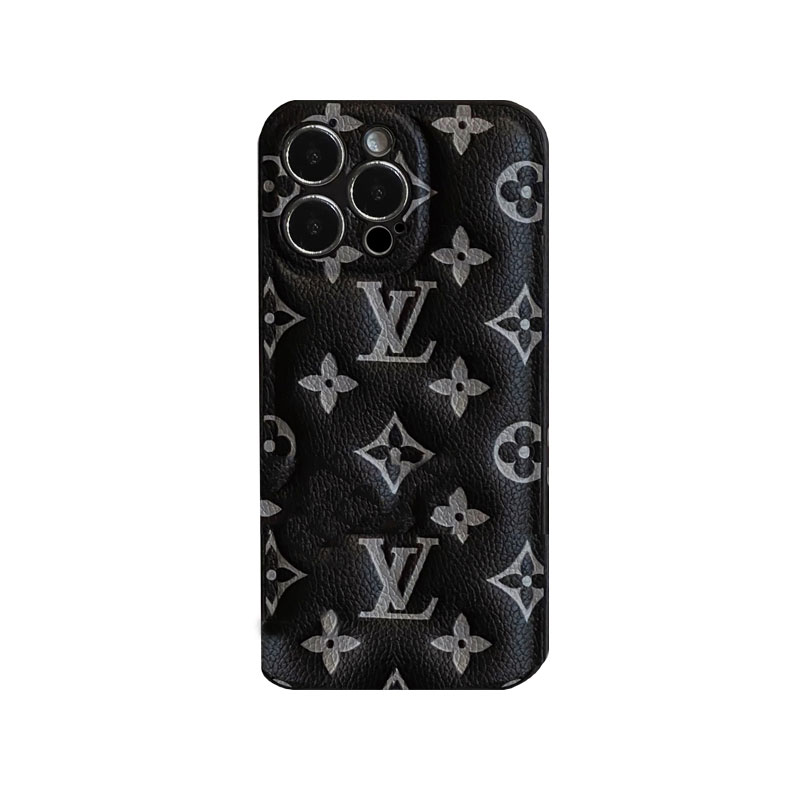 Leather Monogram iPhone Case Black Printing-QBK251512-GTOCASE